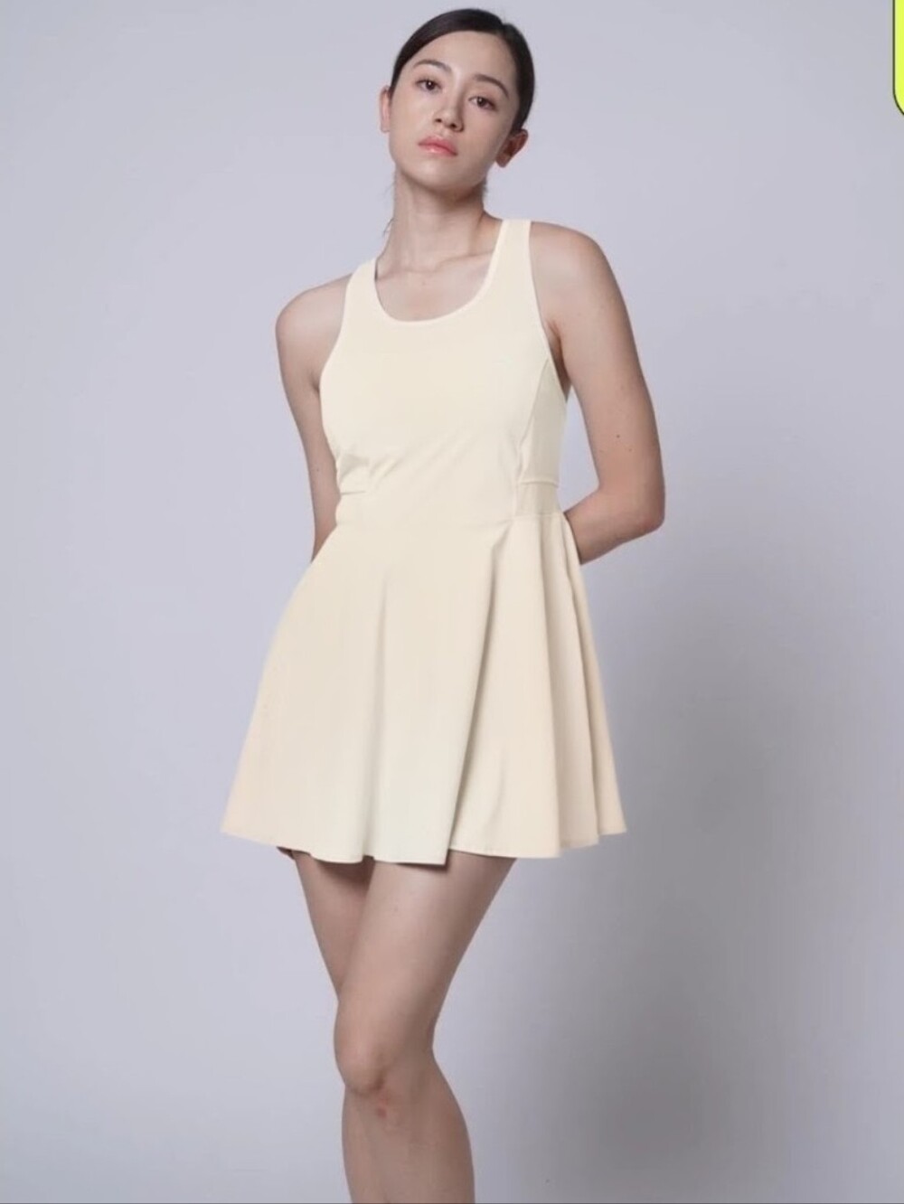 Ram sports Racer Flare pickleball Dress In Light Beige Size Small NWT